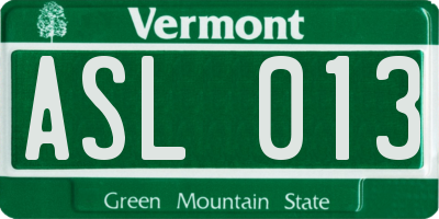 VT license plate ASL013