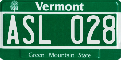 VT license plate ASL028