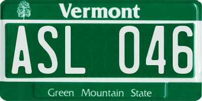 VT license plate ASL046