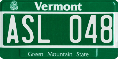 VT license plate ASL048
