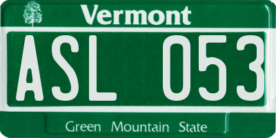 VT license plate ASL053