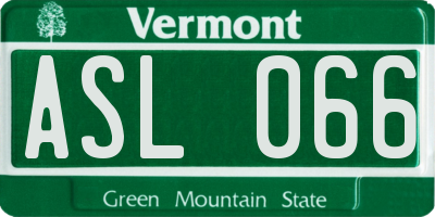 VT license plate ASL066