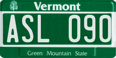 VT license plate ASL090
