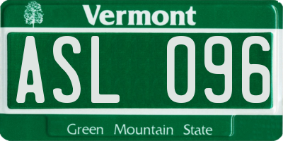 VT license plate ASL096