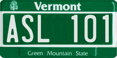 VT license plate ASL101