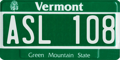VT license plate ASL108