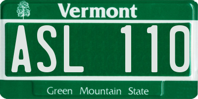 VT license plate ASL110
