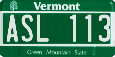 VT license plate ASL113