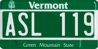 VT license plate ASL119