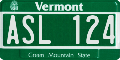 VT license plate ASL124