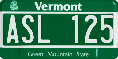 VT license plate ASL125