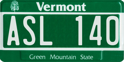 VT license plate ASL140