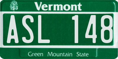 VT license plate ASL148