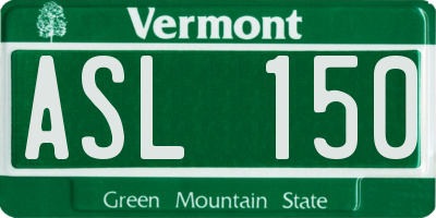 VT license plate ASL150