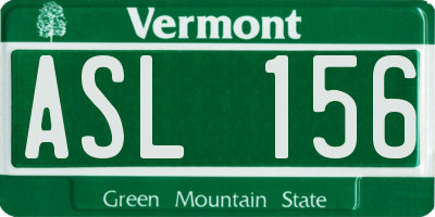 VT license plate ASL156