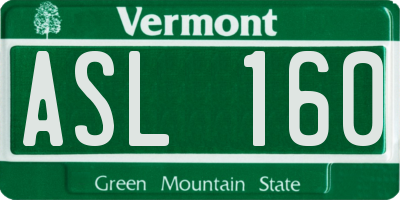 VT license plate ASL160