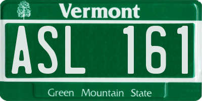 VT license plate ASL161