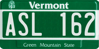 VT license plate ASL162