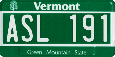 VT license plate ASL191
