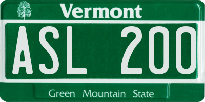 VT license plate ASL200