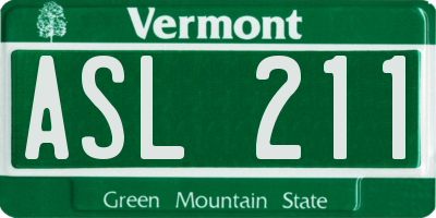 VT license plate ASL211