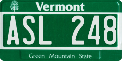 VT license plate ASL248