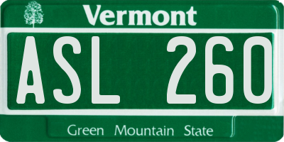 VT license plate ASL260