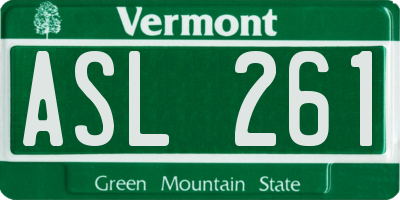 VT license plate ASL261