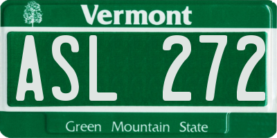 VT license plate ASL272