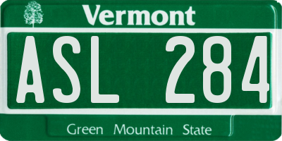 VT license plate ASL284