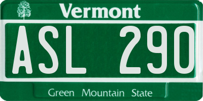 VT license plate ASL290