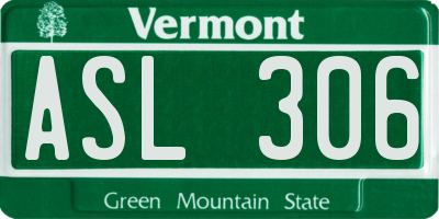 VT license plate ASL306