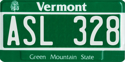 VT license plate ASL328