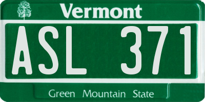 VT license plate ASL371