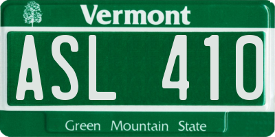 VT license plate ASL410