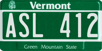 VT license plate ASL412