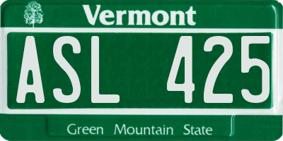 VT license plate ASL425