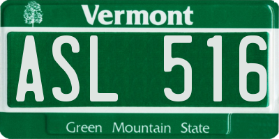 VT license plate ASL516