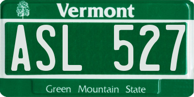 VT license plate ASL527