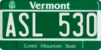 VT license plate ASL530