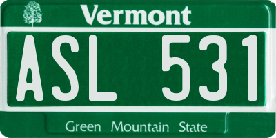 VT license plate ASL531