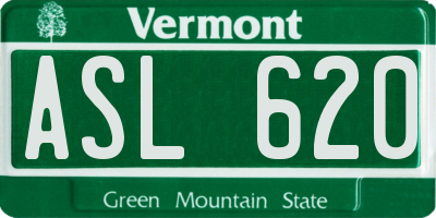 VT license plate ASL620