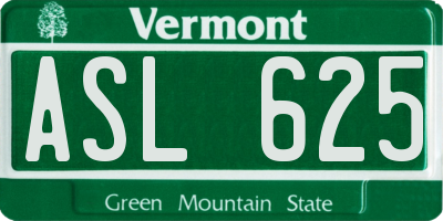 VT license plate ASL625