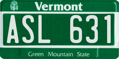 VT license plate ASL631