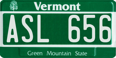 VT license plate ASL656