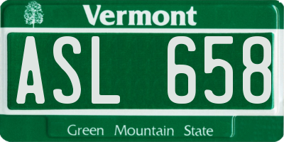VT license plate ASL658
