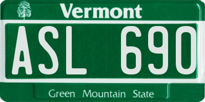 VT license plate ASL690