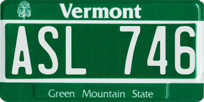 VT license plate ASL746