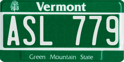 VT license plate ASL779