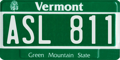 VT license plate ASL811